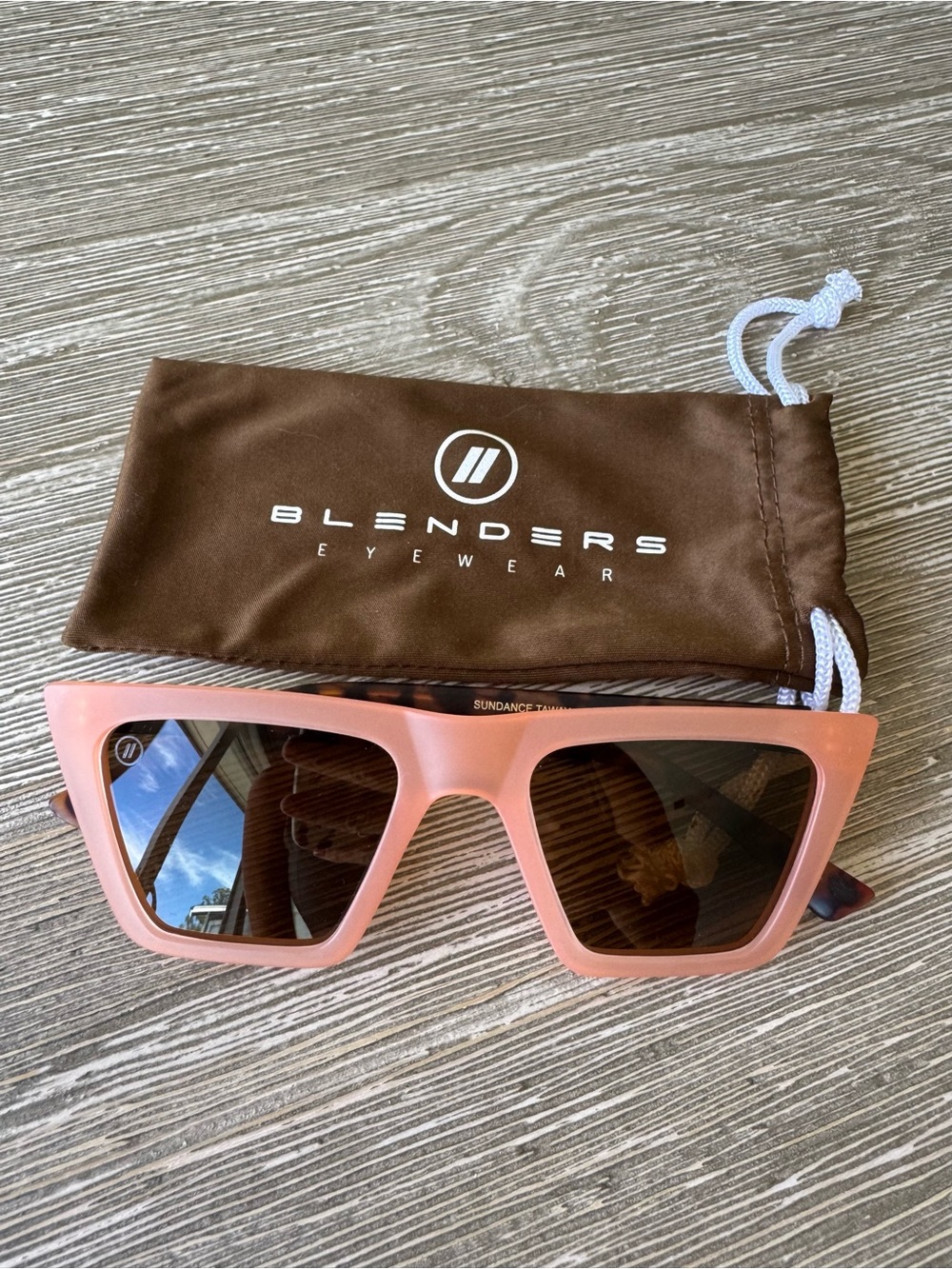 Blenders Women’s Peach Square Sunglasses — Bold UV Protection